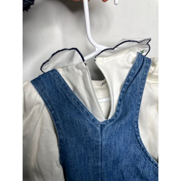 Vintage Hartstrings Baby Apple Picking Denim Dress Outfit 18 Months Embroidered - Picture 10 of 10